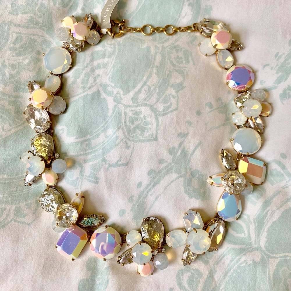 J. Crew Iridescent Mixed Crystal Necklace